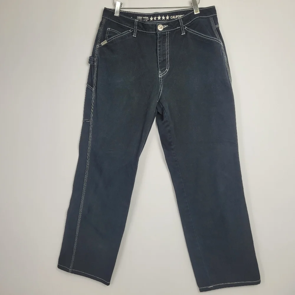Fivestar General California Carpenter Black With White Stitching Size 11 / 30